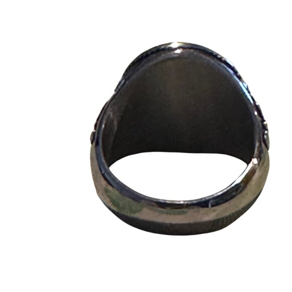 Jolly Roger Signet‎ Ring Stainless Steel Nautical Pirate Skull Band Size 7 - Picture 5 of 6